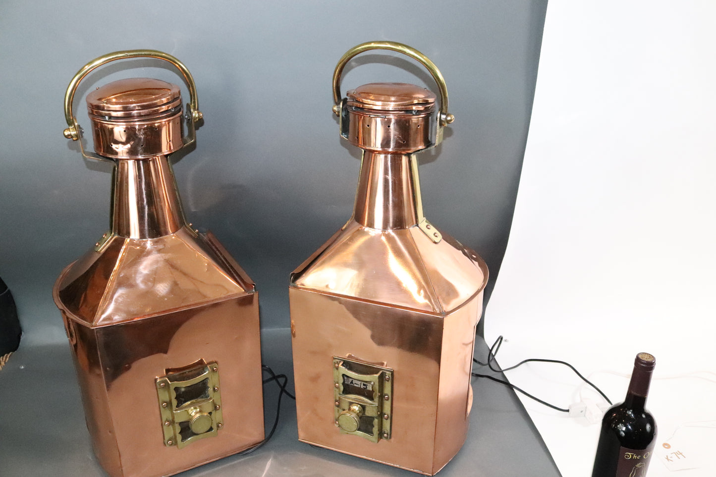 Pair of Port and Starboard Ships Lanterns - Lannan Gallery