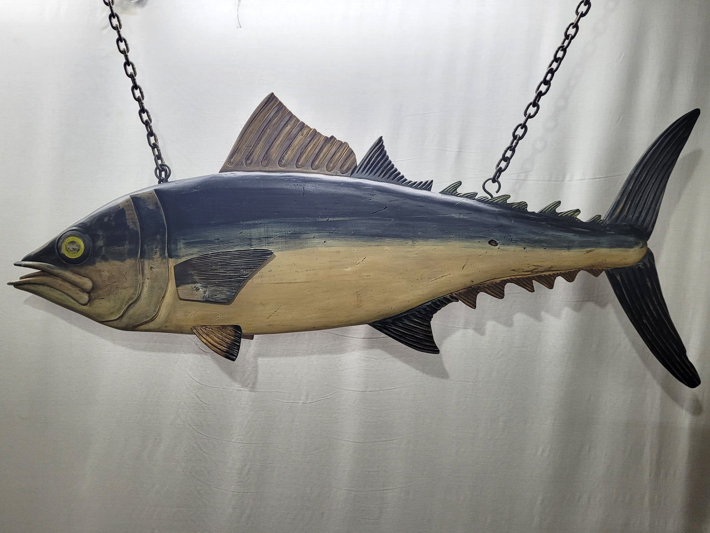 6- Foot Carved Atlantic Yellowfin Tuna Trade Sign - Lannan Gallery
