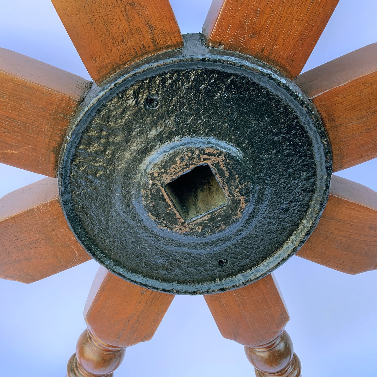 Mahogany And Brass Antique Ship's Wheel - Lannan Gallery