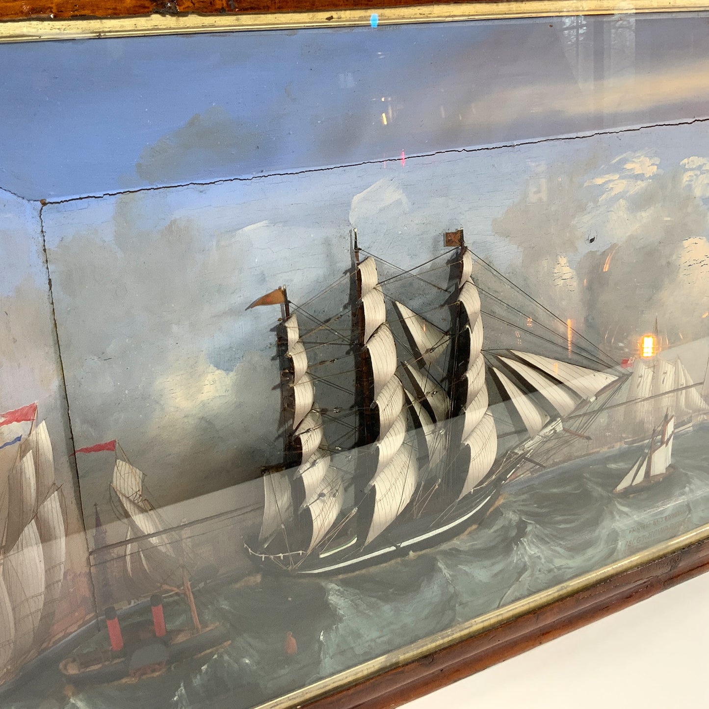 Rare And Important English Shadow Box Model Of A Full-Rigged Ship - Lannan Gallery