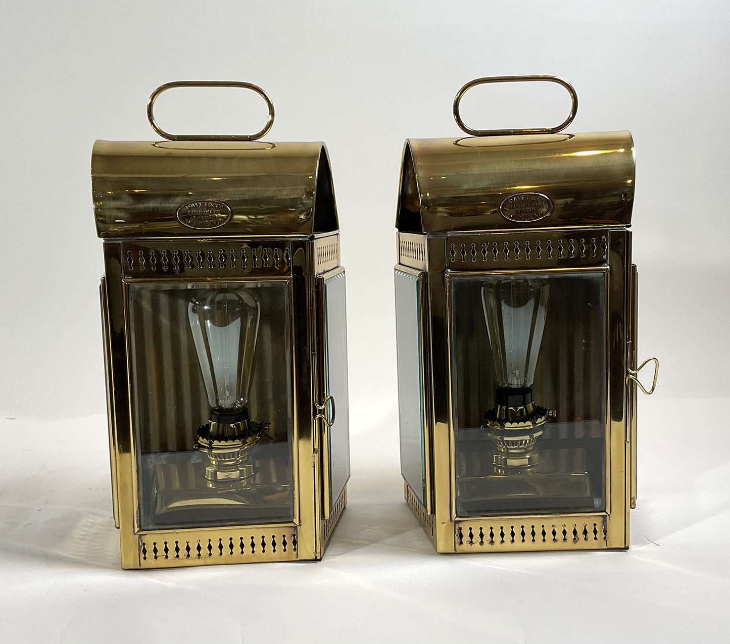 Solid Brass English Yacht Cabin Lanterns - Lannan Gallery
