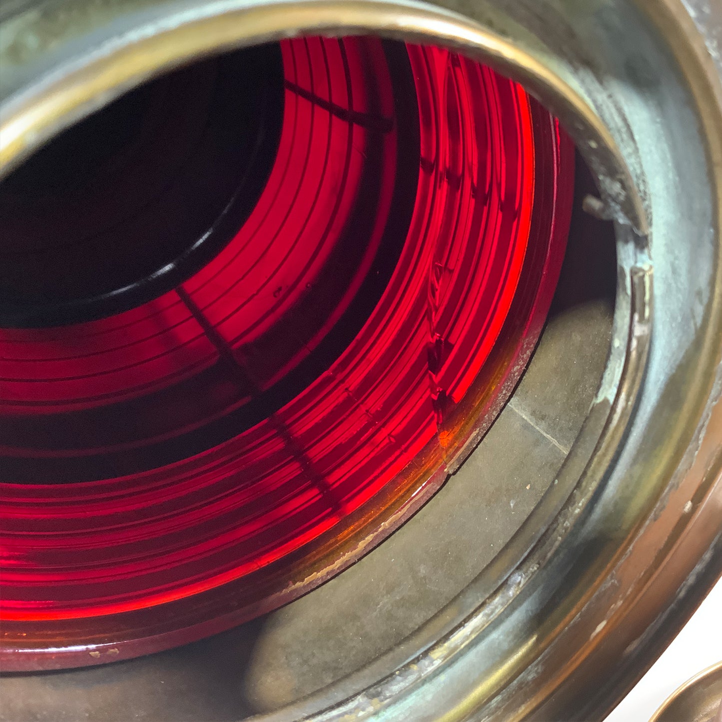 Solid Brass Ruby Red Ships Lantern - Lannan Gallery