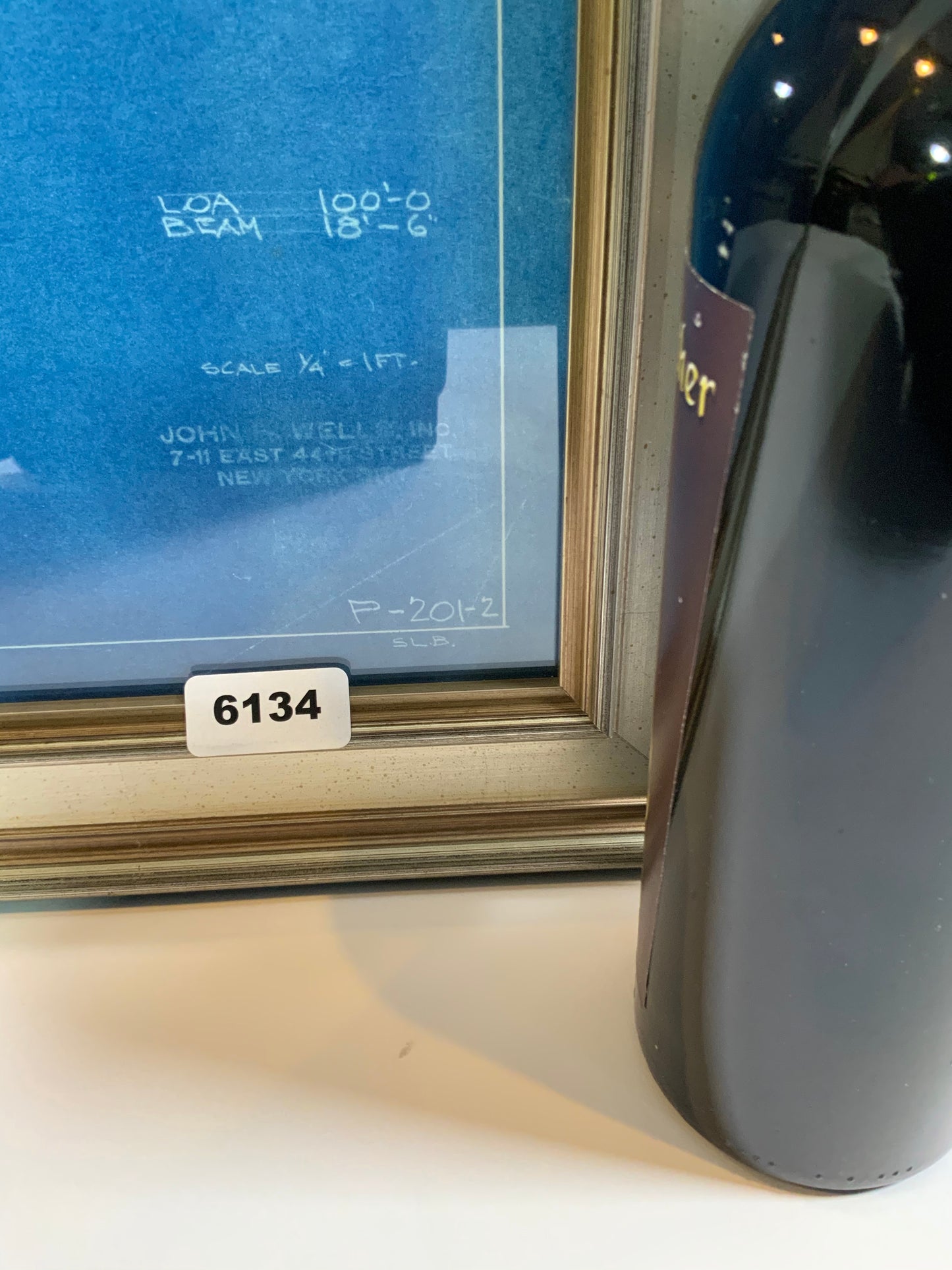 Original Yacht Blueprint P-201-2 by John Wells - Lannan Gallery