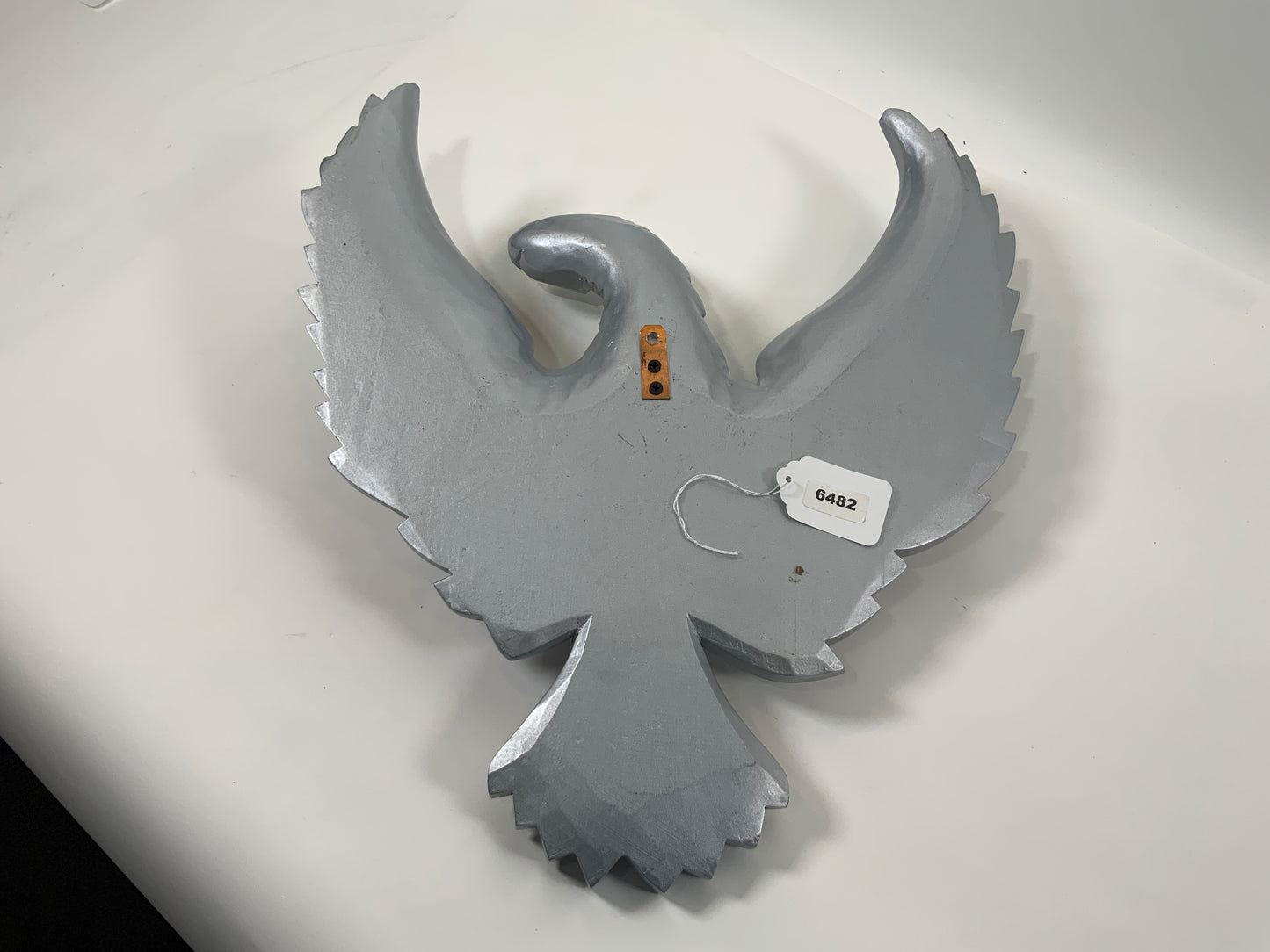 Carved Wood American Eagle with Silver Finish - Lannan Gallery