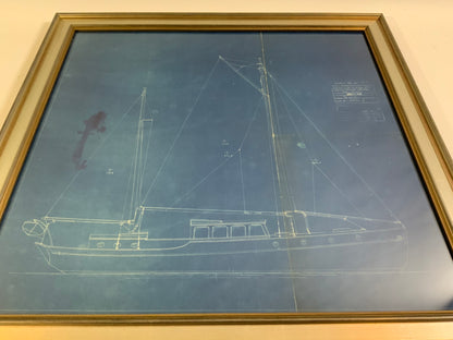 1929 Blueprint of a Yacht by John Alden - Lannan Gallery