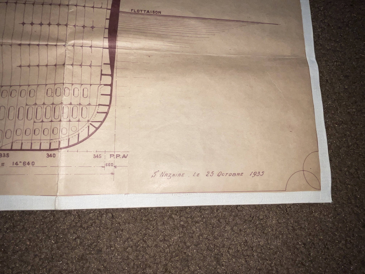 Ocean Liner Normandie Longitudinal Plan