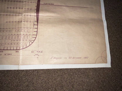 Ocean Liner Normandie Longitudinal Plan