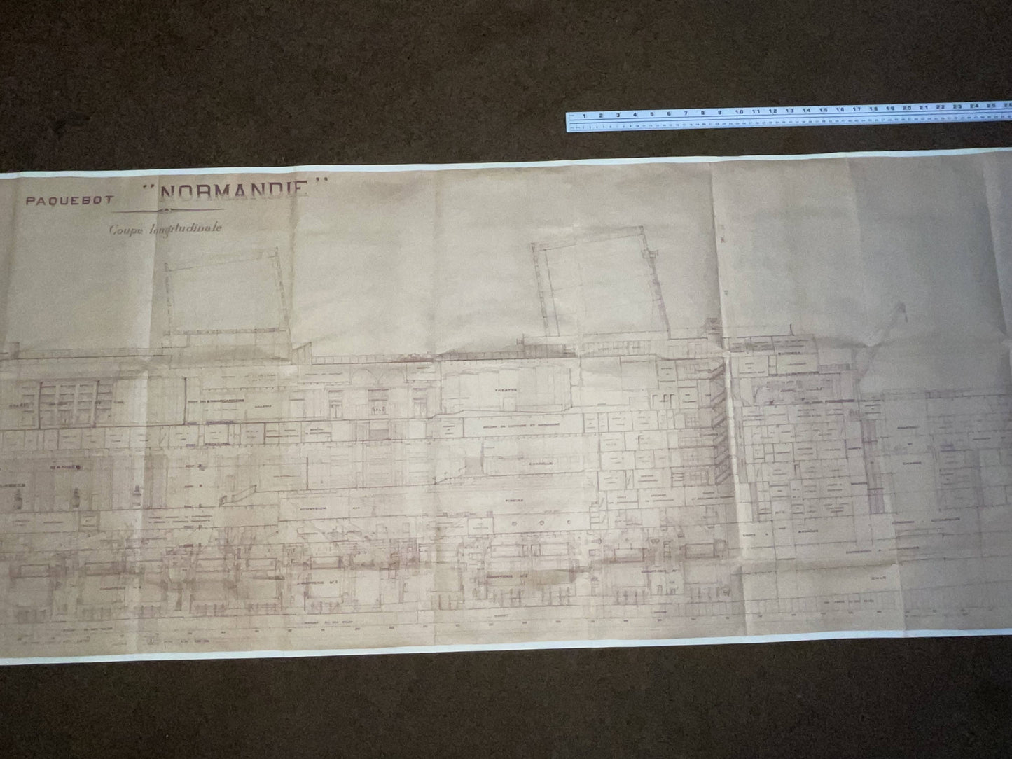 Ocean Liner Normandie Longitudinal Plan