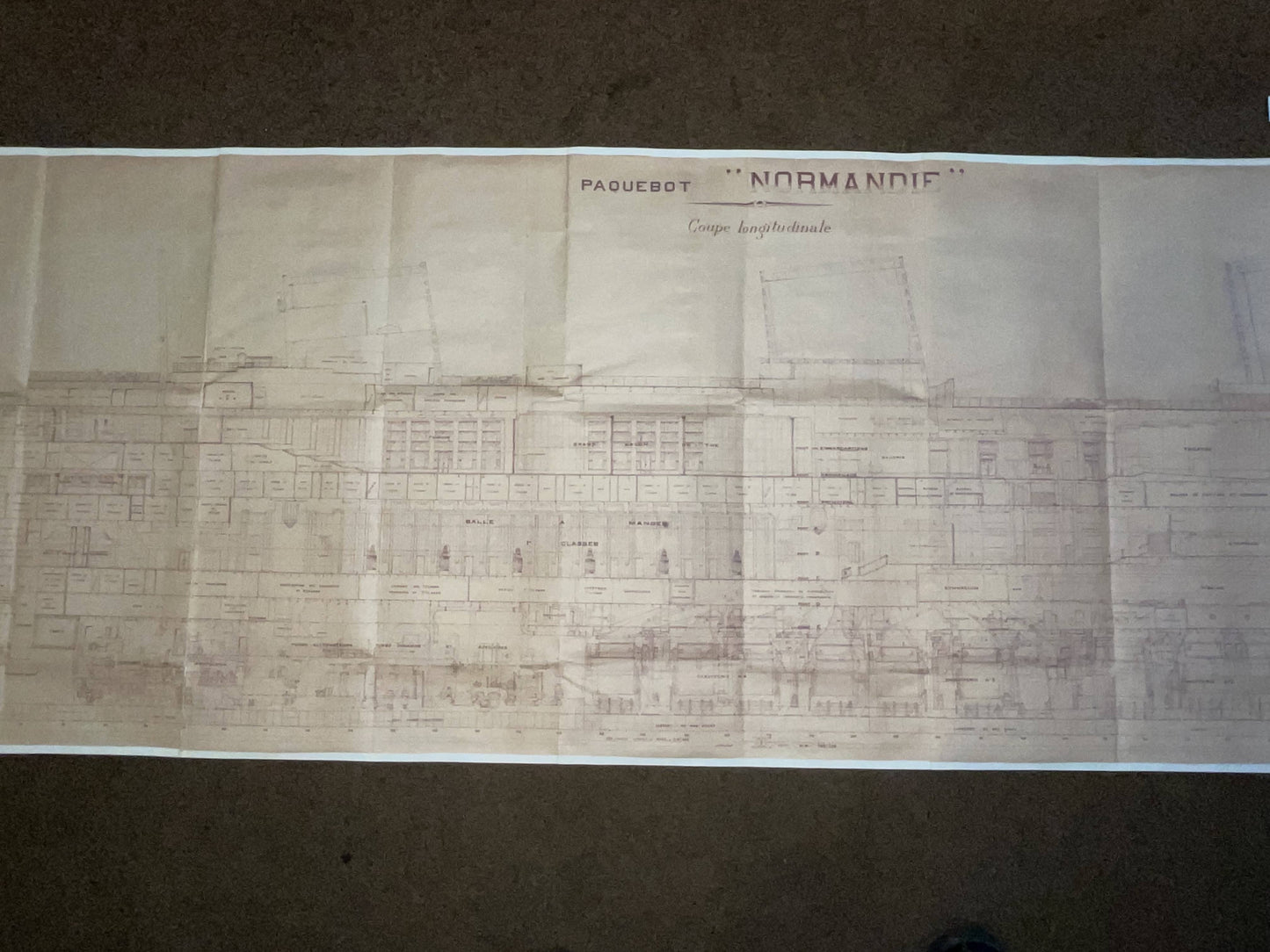 Ocean Liner Normandie Longitudinal Plan