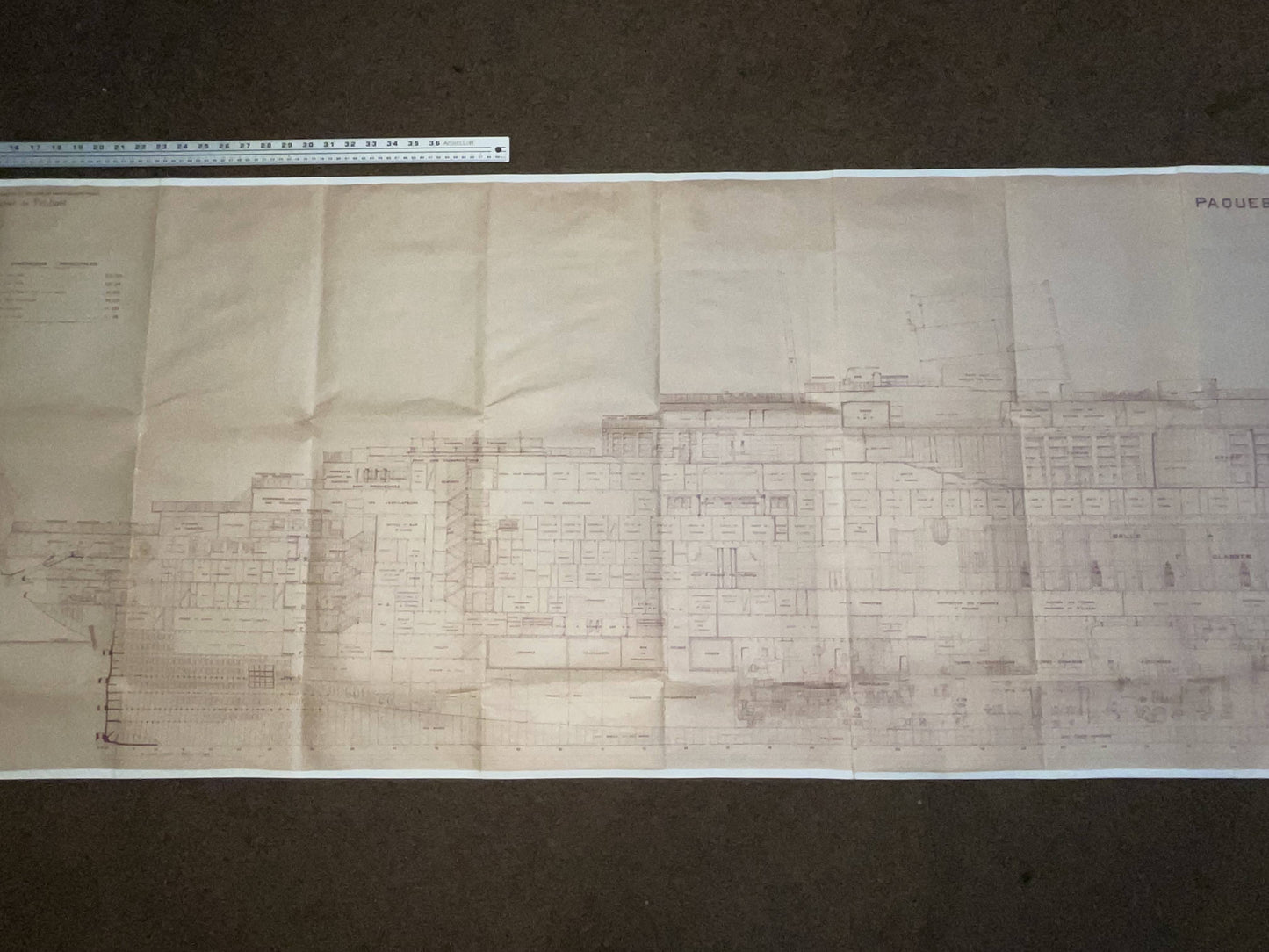 Ocean Liner Normandie Longitudinal Plan