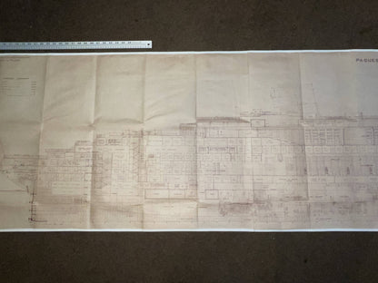 Ocean Liner Normandie Longitudinal Plan