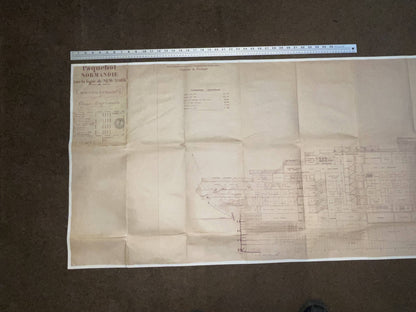 Ocean Liner Normandie Longitudinal Plan