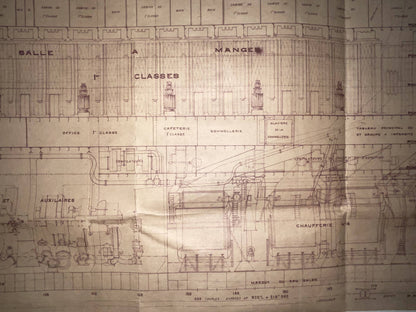 Ocean Liner Normandie Longitudinal Plan