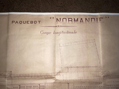 Ocean Liner Normandie Longitudinal Plan