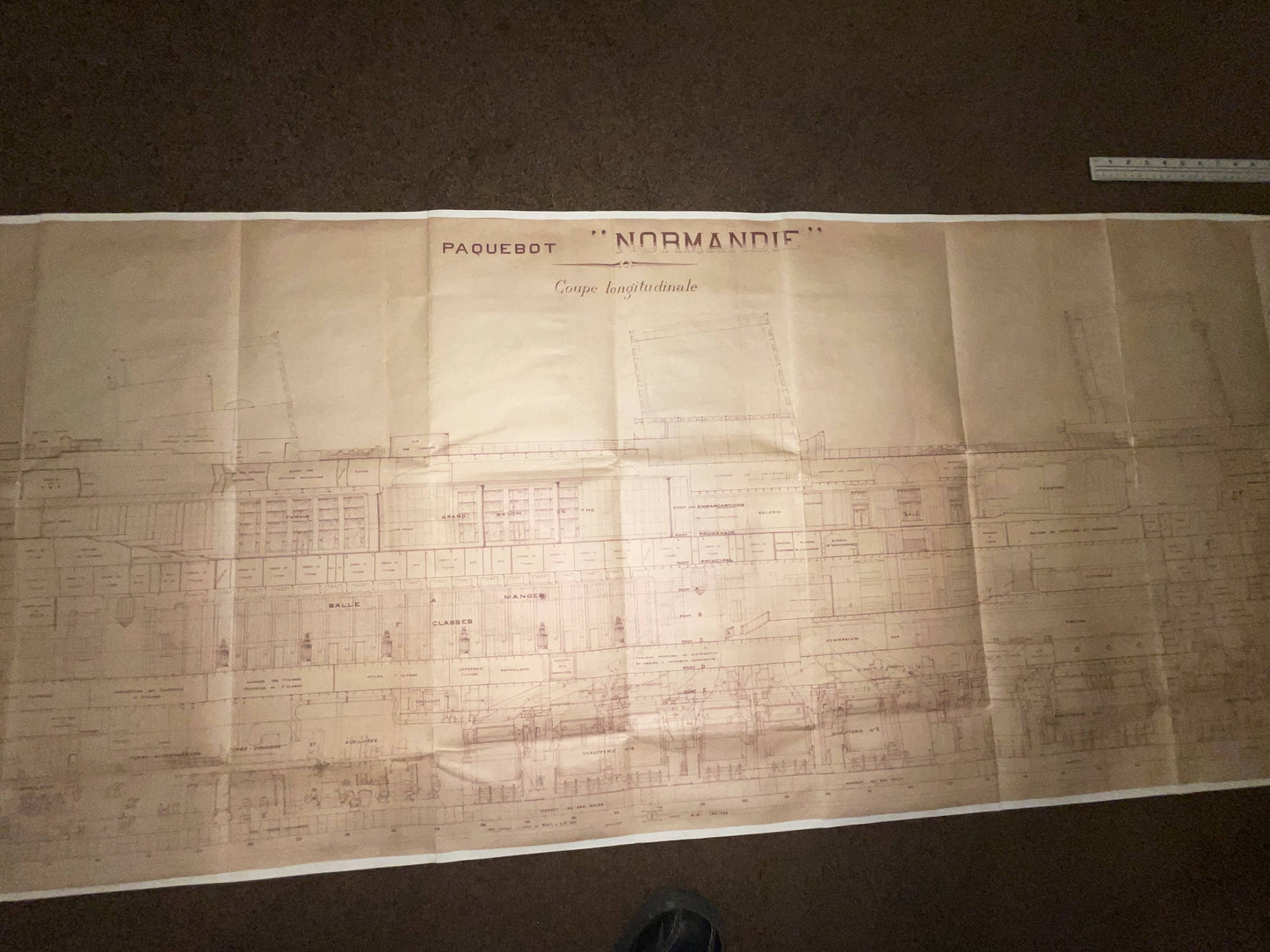 Ocean Liner Normandie Longitudinal Plan