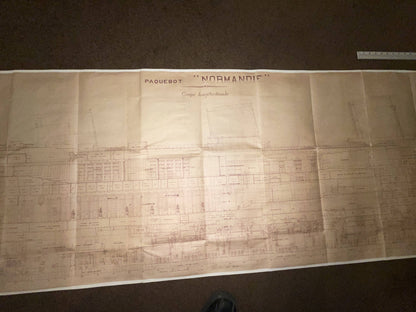 Ocean Liner Normandie Longitudinal Plan