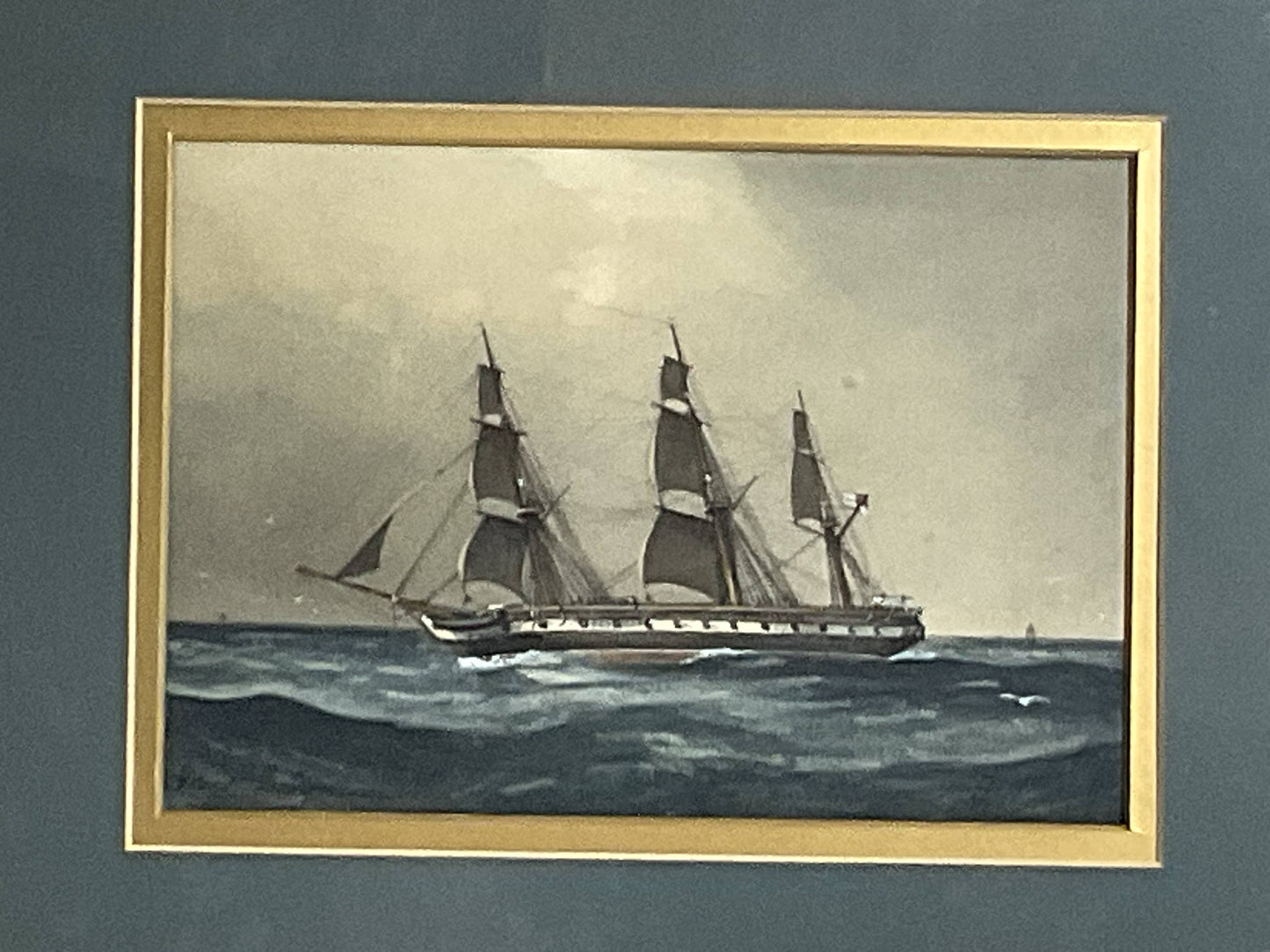 HMS Endymion watercolor Circa 1900