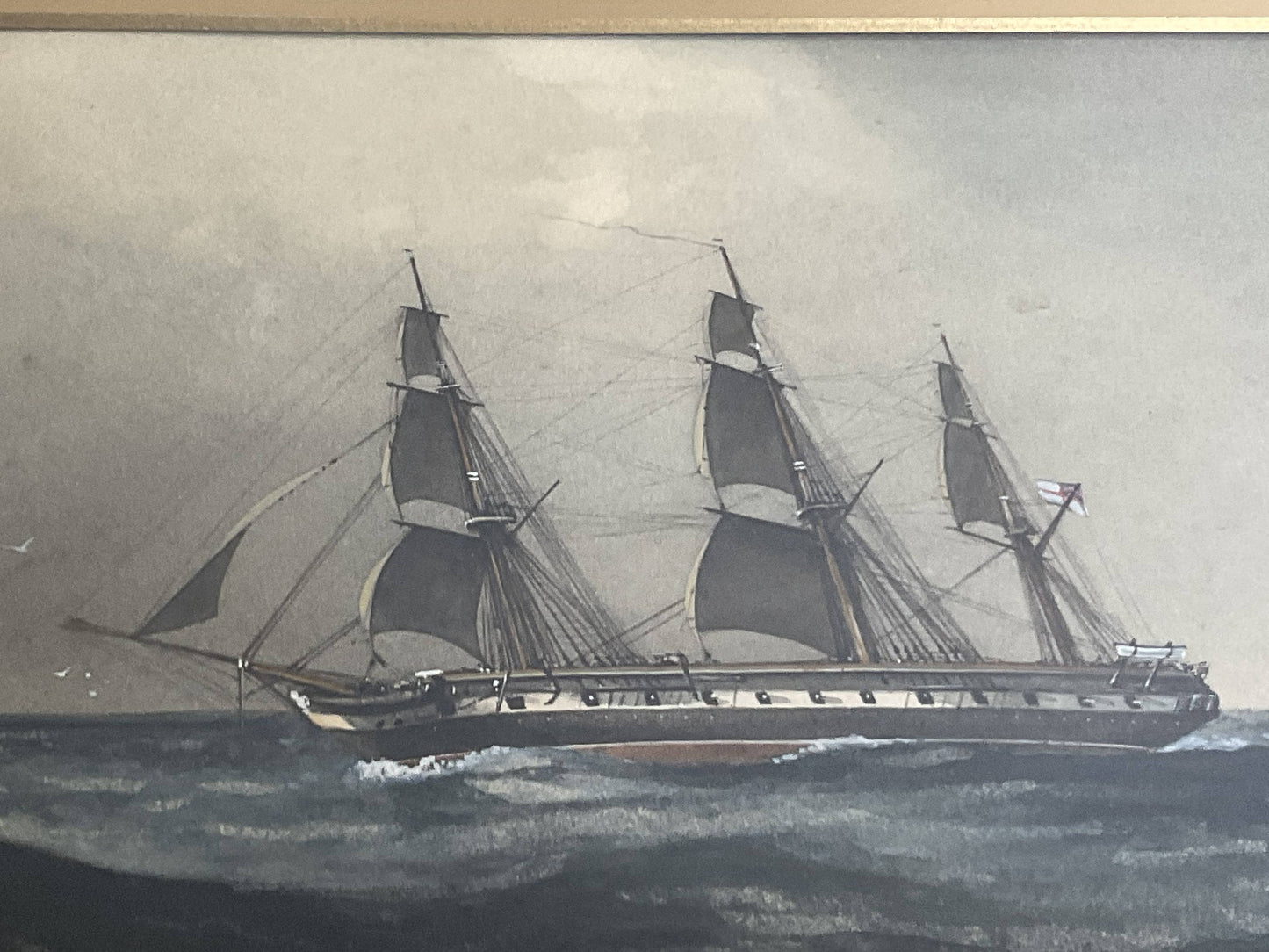 HMS Endymion watercolor Circa 1900