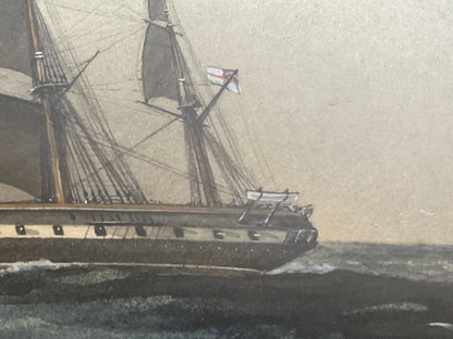 HMS Endymion watercolor Circa 1900