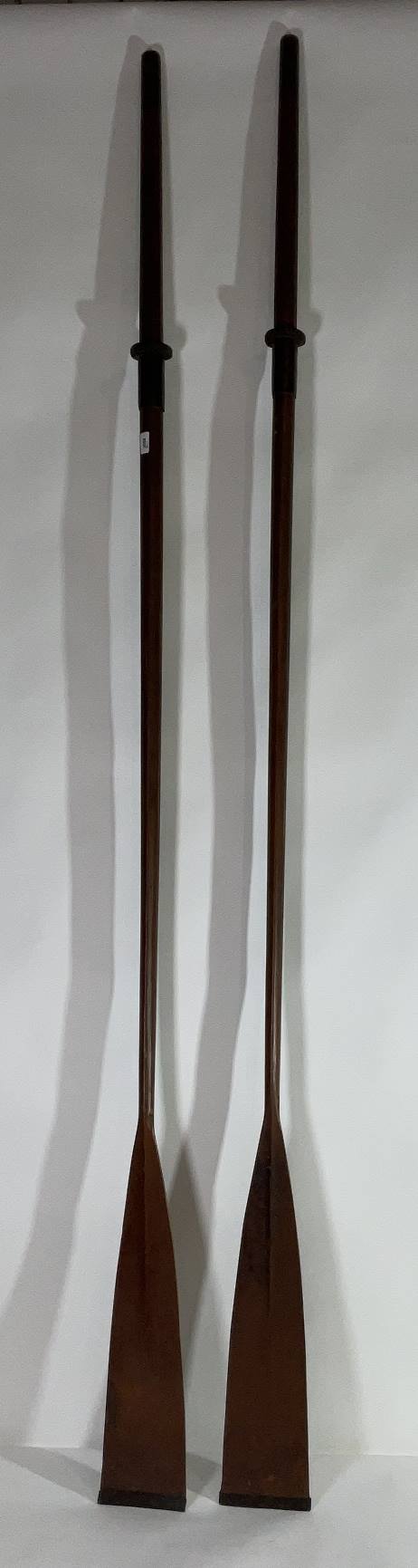 Pair of Sweep Oars with Old Varnish Finish