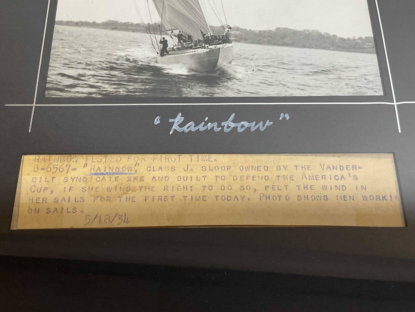 Americas Cup Photos of 1934 Rainbow