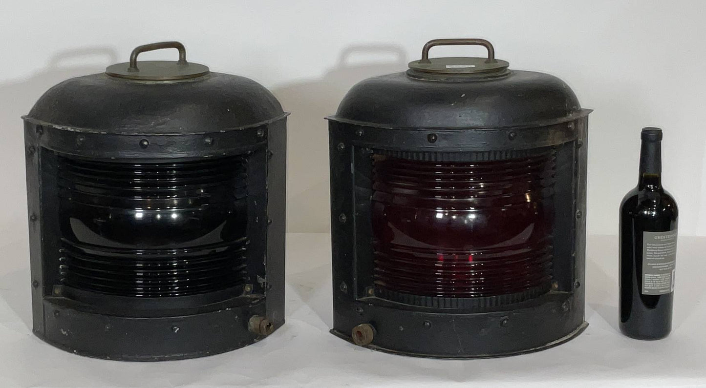 Pair of Early 20th Century Port and Starboard Lanterns