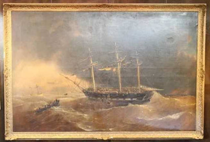 Monumental marine oil by J.W. Carmichael
