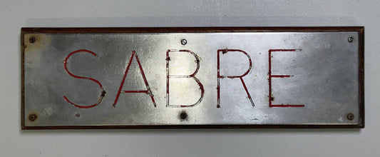 Nameboard from Royal Navy Patrol Boat HMS Sabre