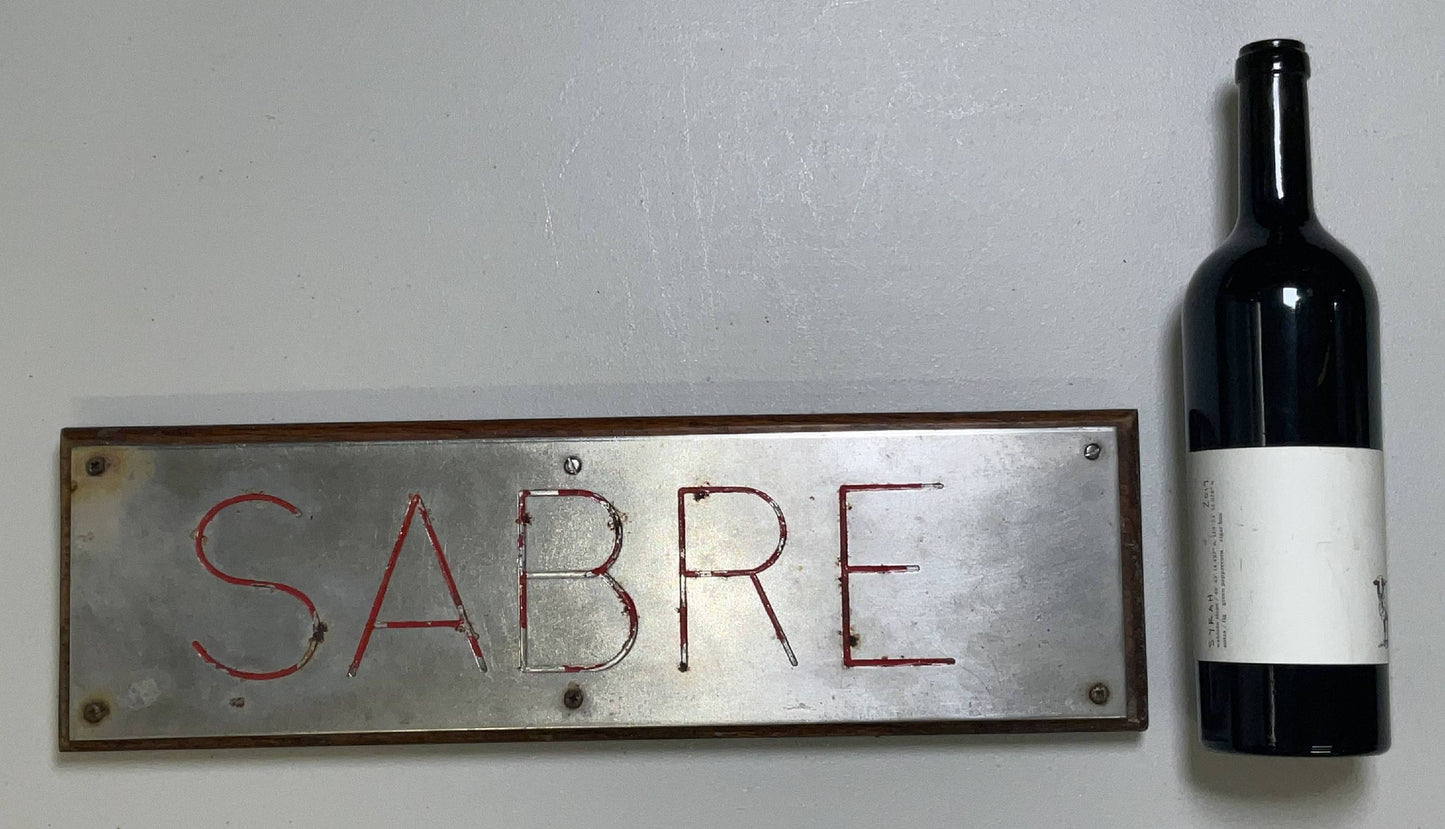 Nameboard from Royal Navy Patrol Boat HMS Sabre