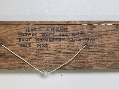 Nameboard from Royal Navy Patrol Boat HMS Sabre