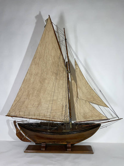 Antique Pond Model of a Double Ended Sloop