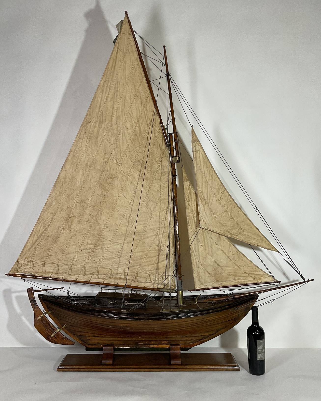 Antique Pond Model of a Double Ended Sloop