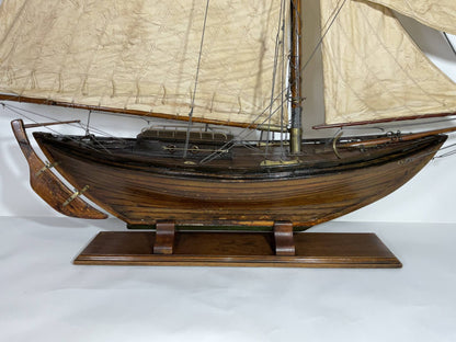 Antique Pond Model of a Double Ended Sloop