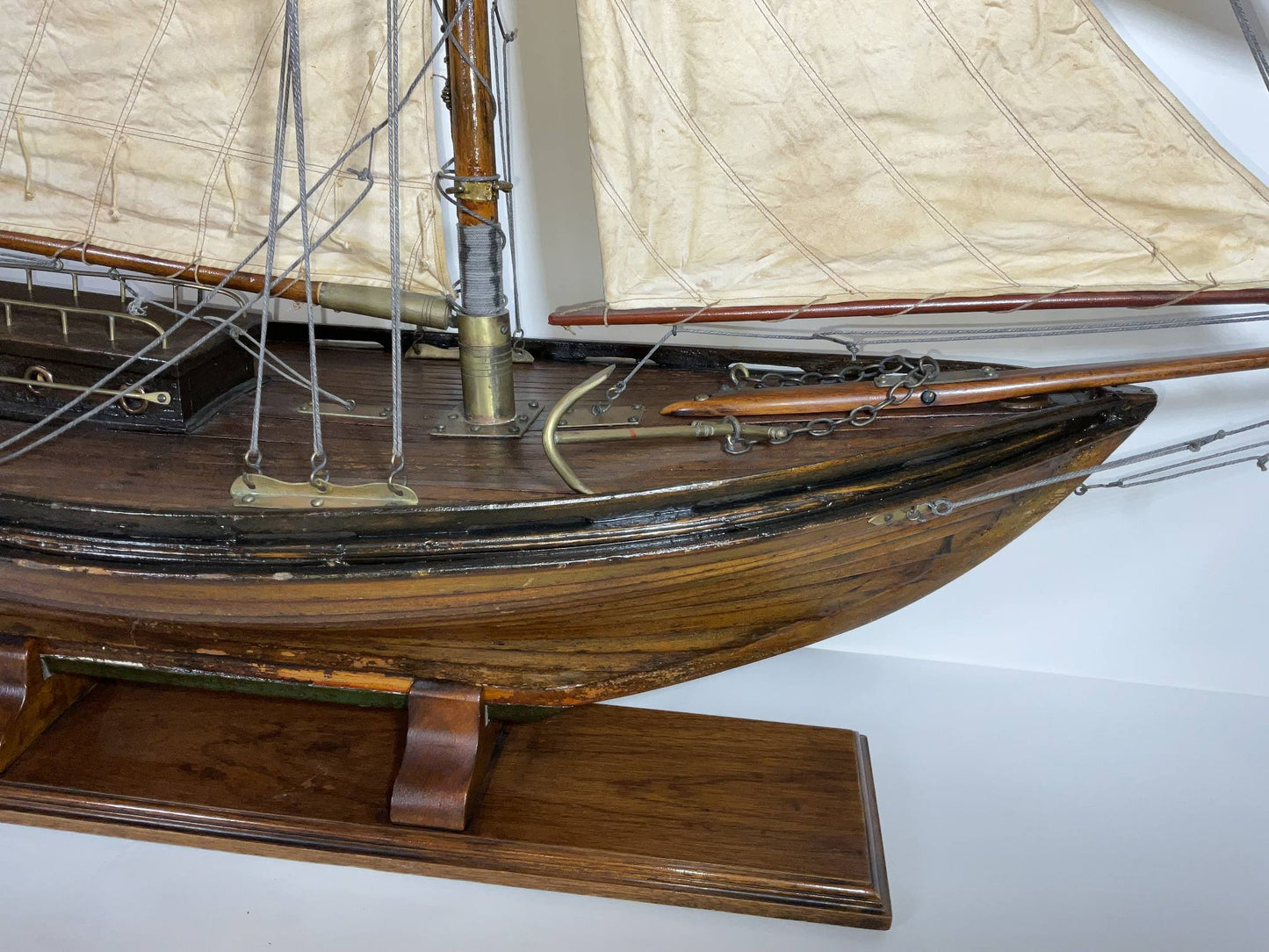 Antique Pond Model of a Double Ended Sloop