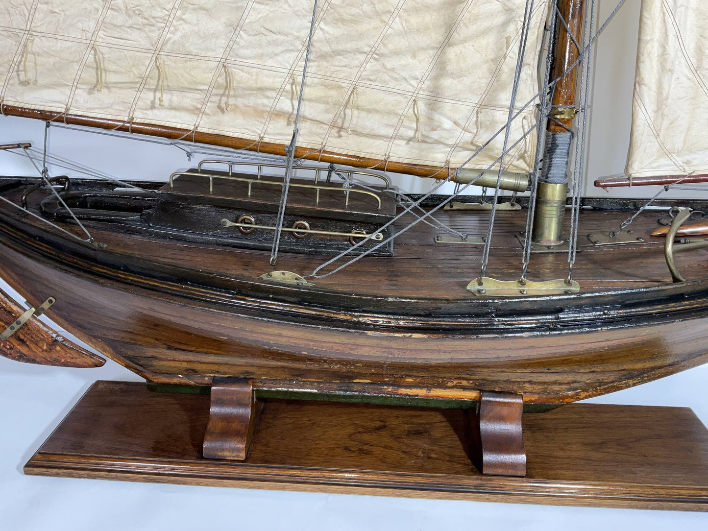 Antique Pond Model of a Double Ended Sloop