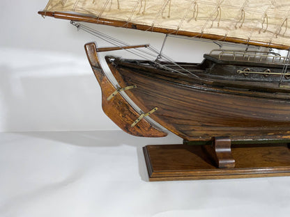 Antique Pond Model of a Double Ended Sloop