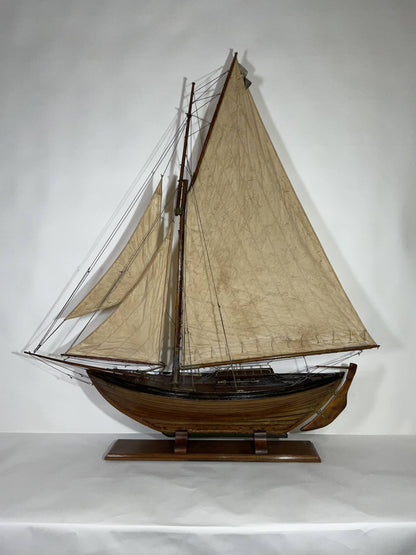 Antique Pond Model of a Double Ended Sloop