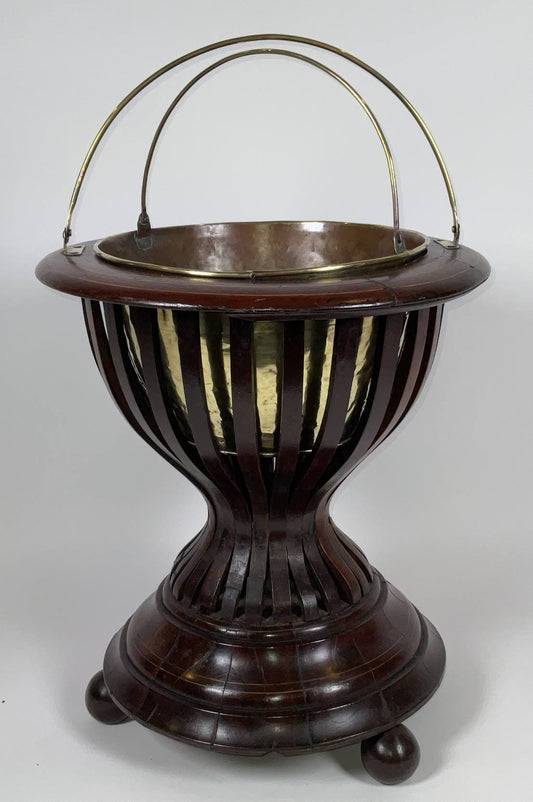 Rosewood and Brass Library Planter