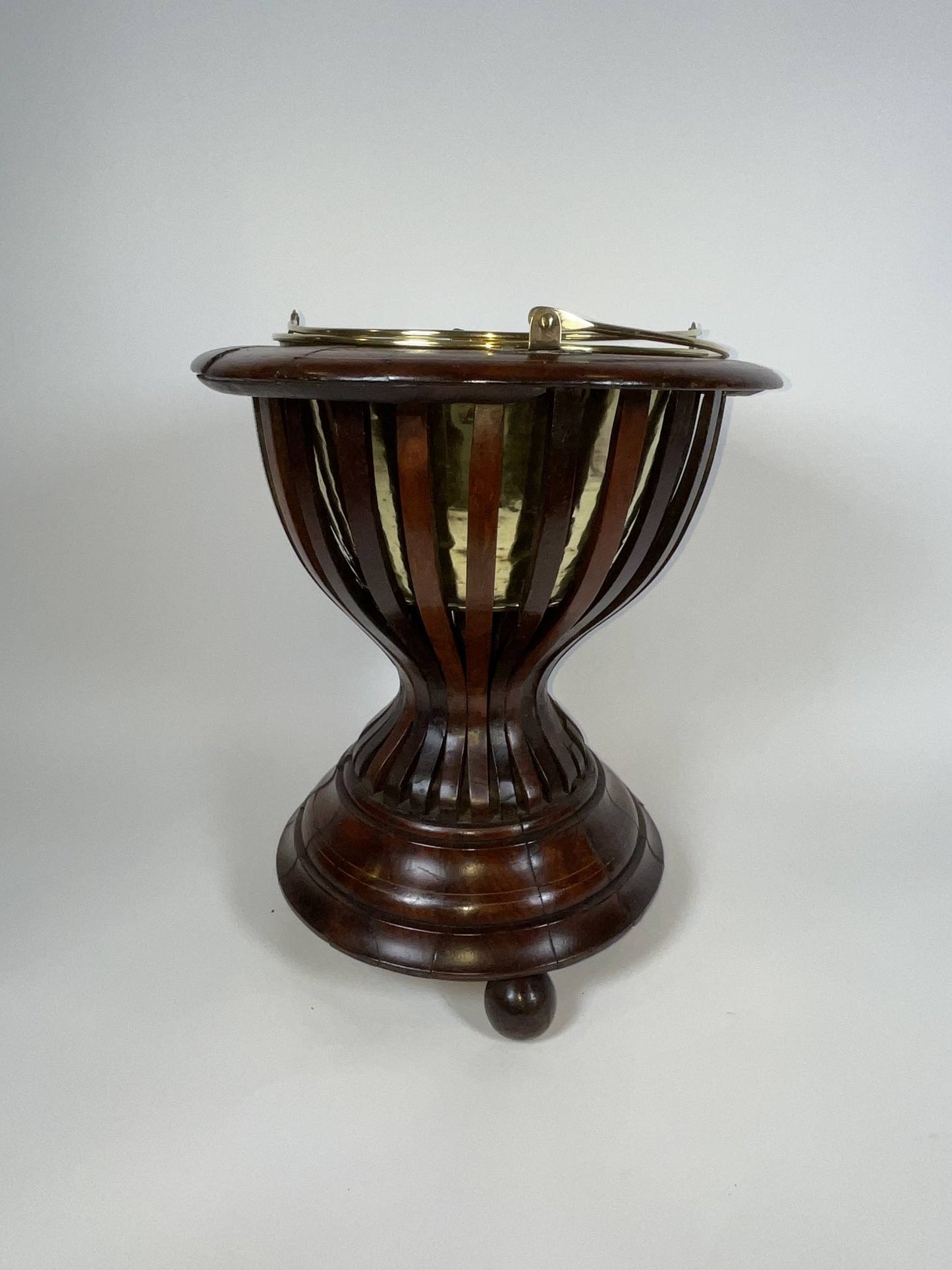 Rosewood and Brass Library Planter