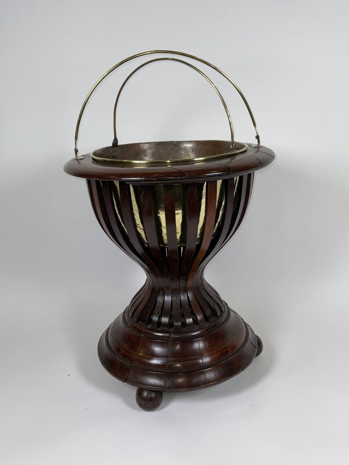 Rosewood and Brass Library Planter