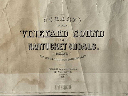 1870 Chart Martha's Vineyard And Nantucket