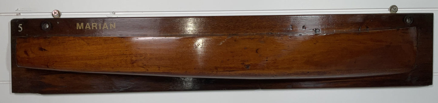 Varnished Half Model of a Yacht