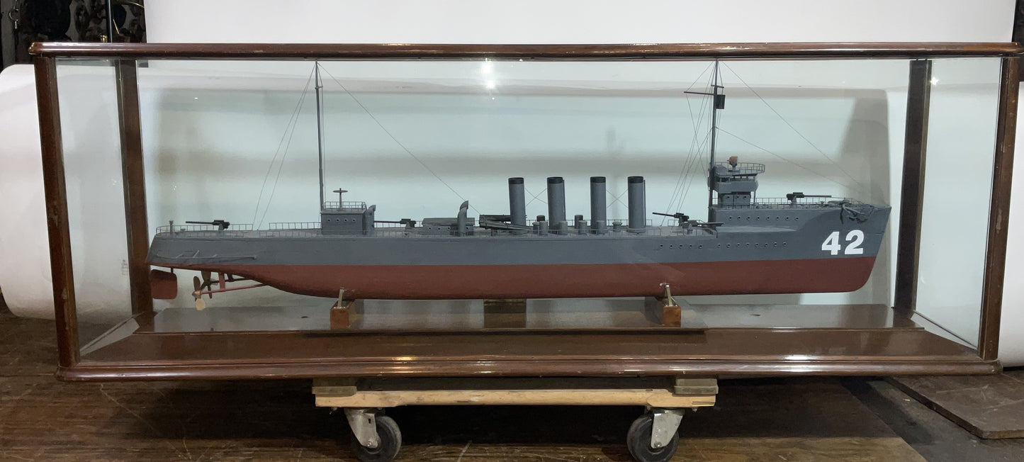 USS Jenkins Ship Model with Case