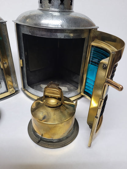 Pair of Port and Starboard Boat Lanterns