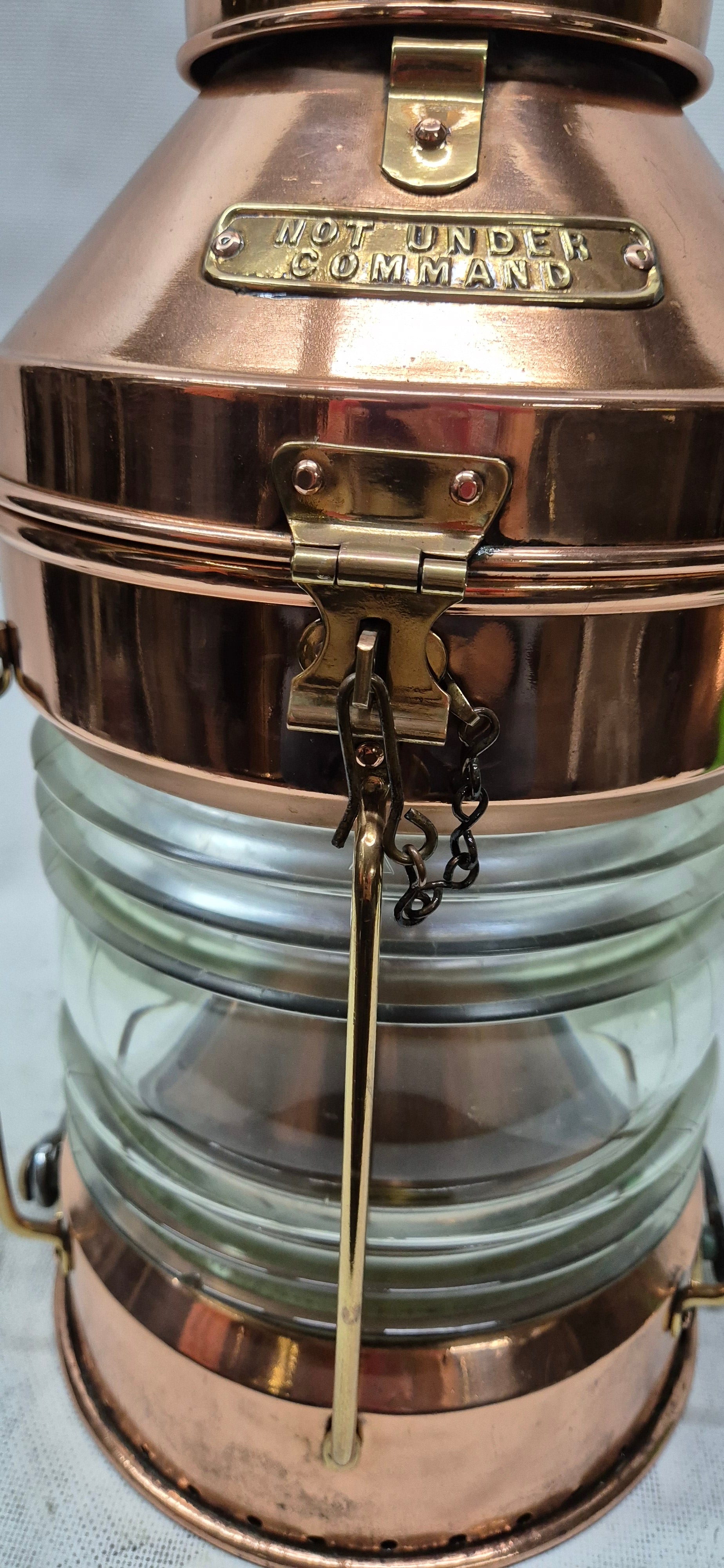 Solid Copper Ship's Not Under Command Lantern – Lannan Gallery