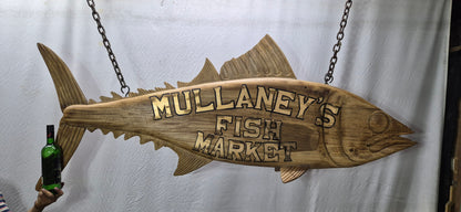 Carved Tuna Fish Trade Sign