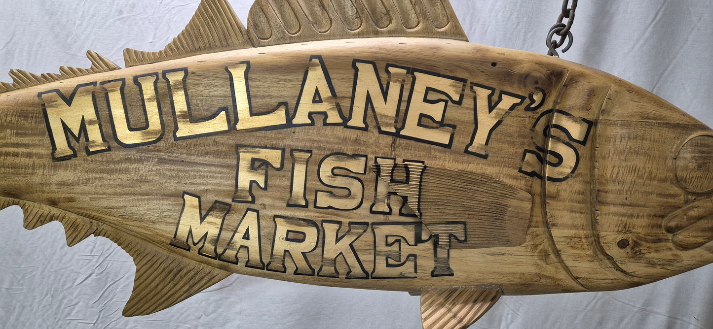 Carved Tuna Fish Trade Sign