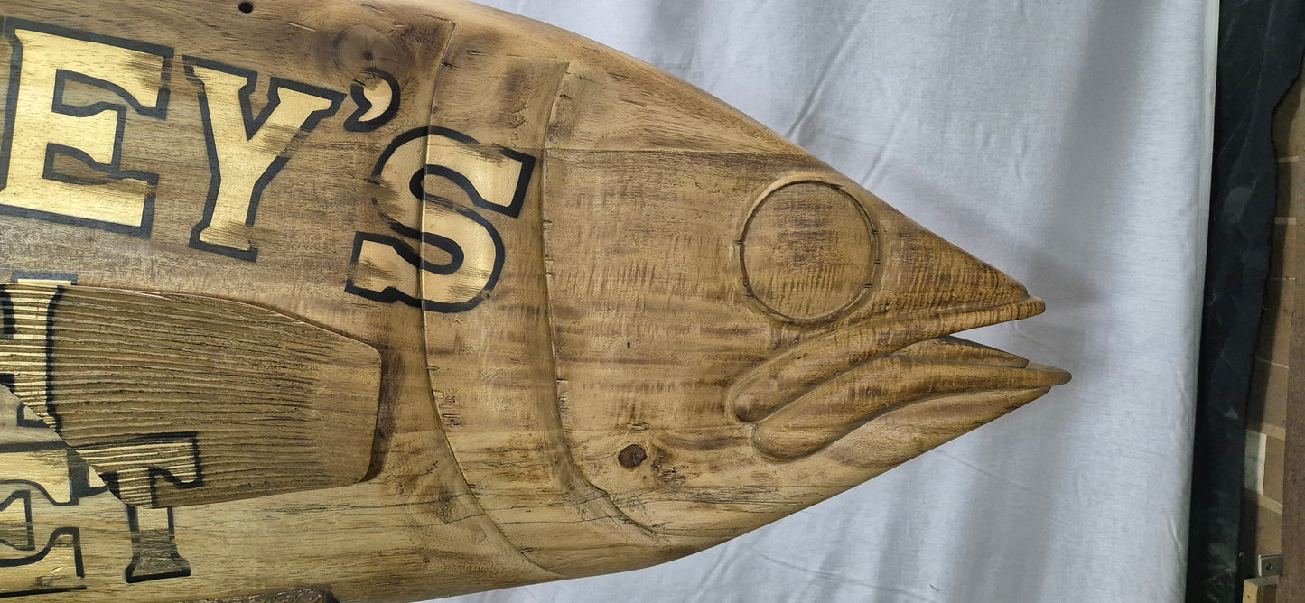 Carved Tuna Fish Trade Sign