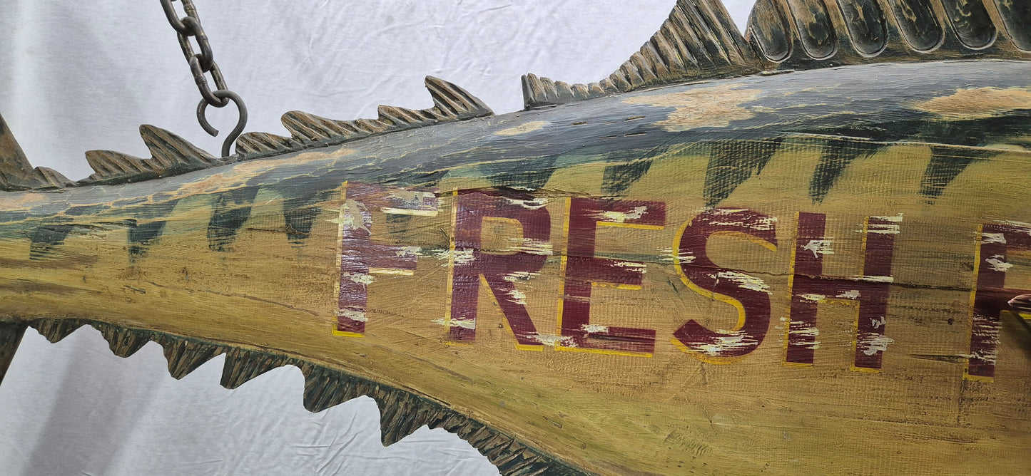 Six Foot Carved Fish Trade Sign