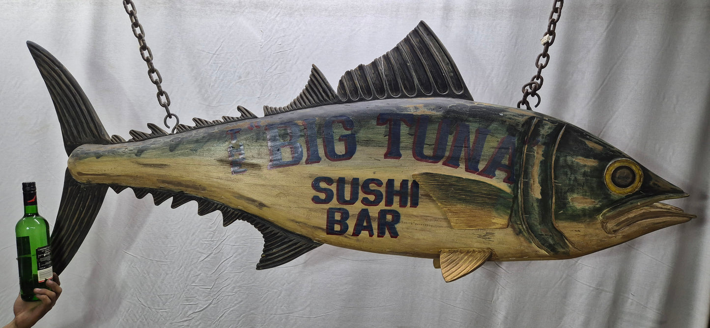 "The Big Tuna" Six Foot Carved Trade Sign